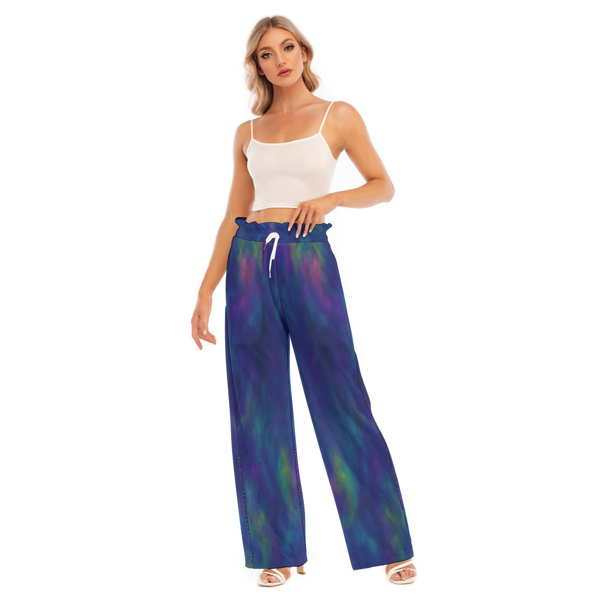 Women's Waist Fungus Edge Wide-leg Pants