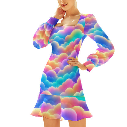 Women's Ruffle Hem Skinny Dress