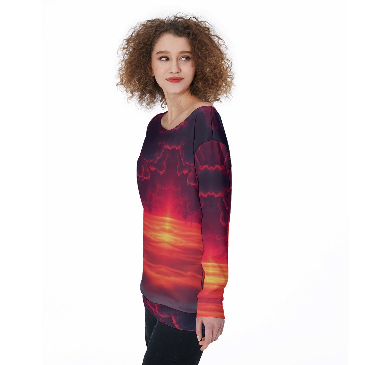 Women's Off-Shoulder Sweatshirt