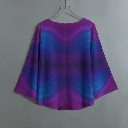 Women's V-neck T-shirt With Irregular Hem