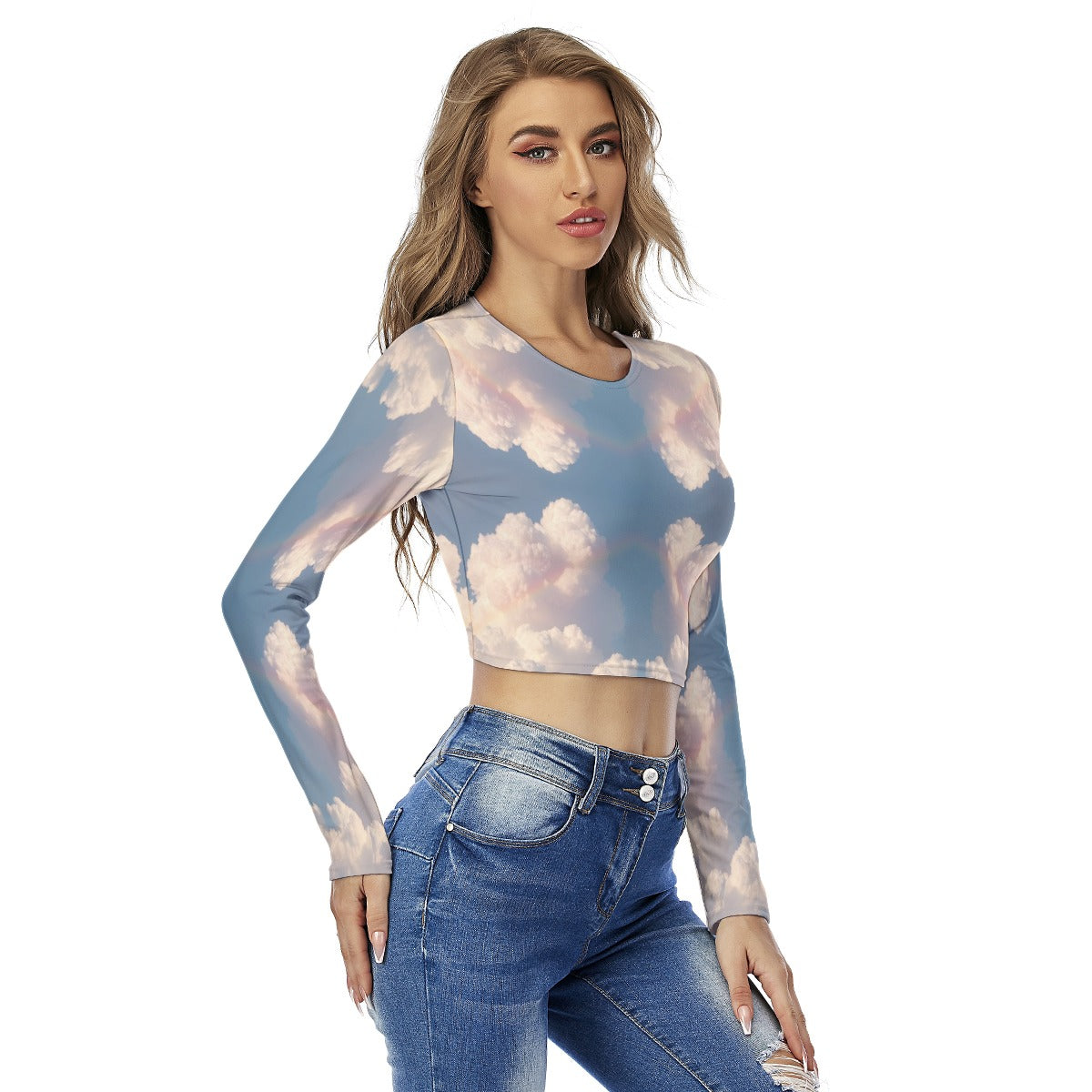 Women's Round Neck Crop Top T-Shirt