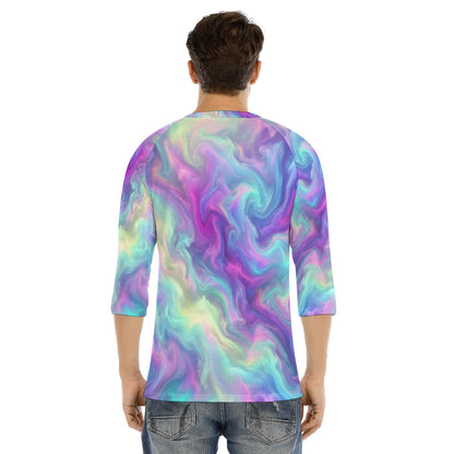 Men's Bracelet Sleeve T-shirt With Button Closure - view 4