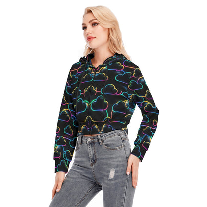 Women's Crop Top Hoodie With Zipper Closure