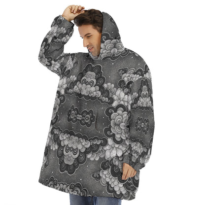 Unisex Sherpa Fleece Hoodie Blanket