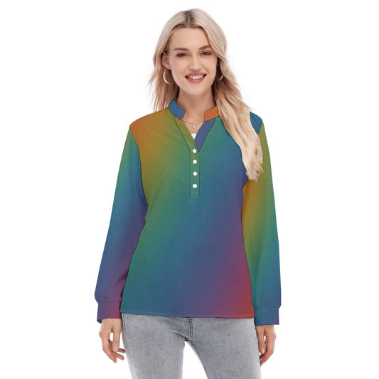 Women's Long Sleeve Blouse With Button Closure