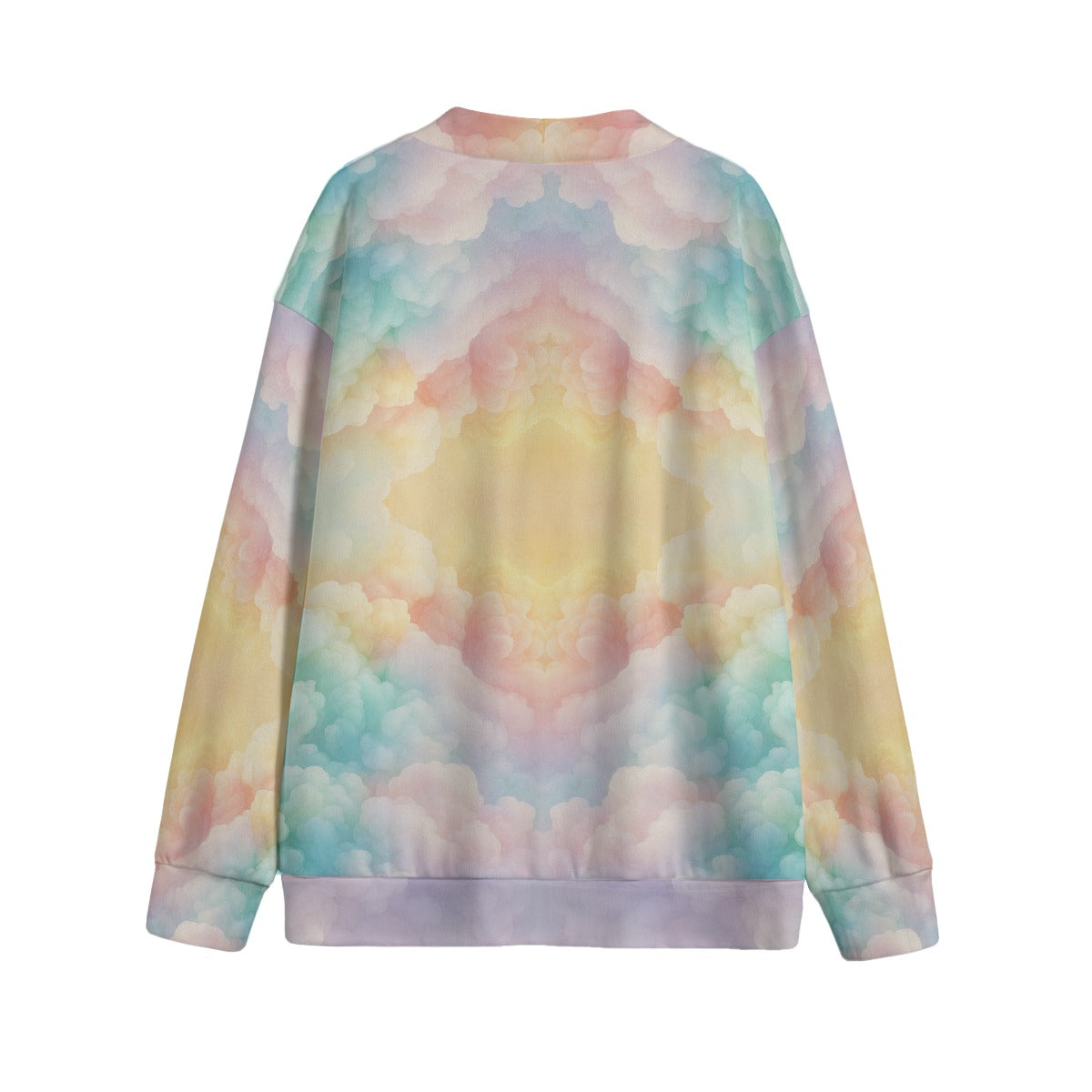 Unisex V-neck Knitted Fleece Cardigan With Button Closure