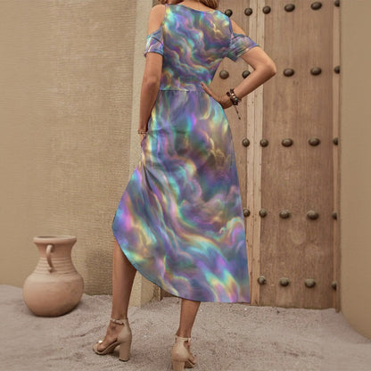 Women's V-neck Off-shoulder Dress