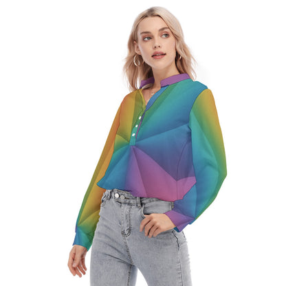 Women's Long Sleeve Blouse With Button Closure