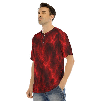 Men's Raglan Sleeve T-shirt With Button Closure