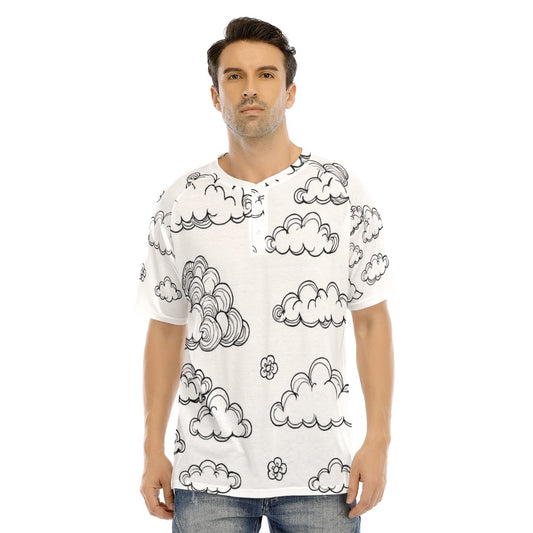 Men's Raglan Sleeve T-shirt With Button Closure