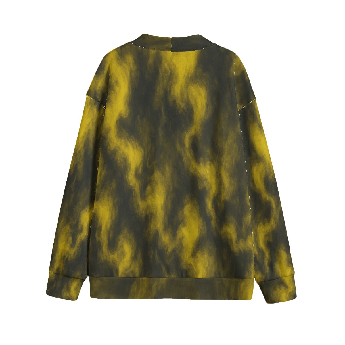 Unisex V-neck Knitted Fleece Cardigan With Button Closure