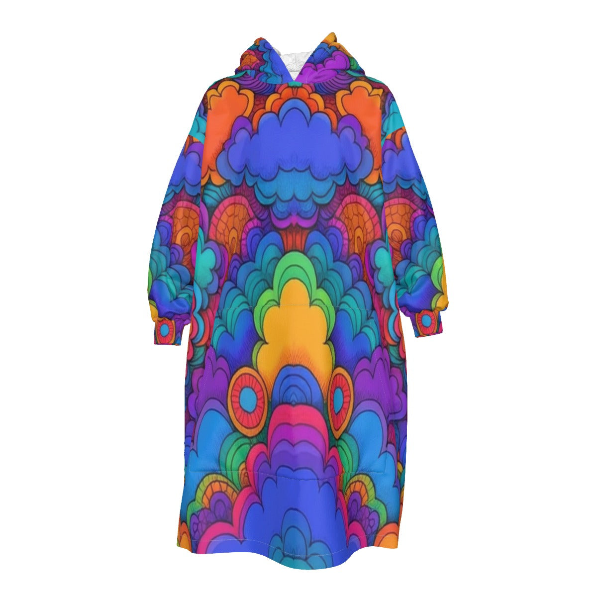 Unisex Kid's Sherpa Fleece Mid-Length Hoodie Blanket