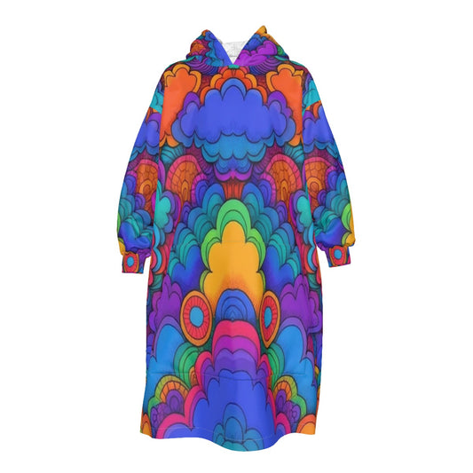 Unisex Kid's Sherpa Fleece Mid-Length Hoodie Blanket