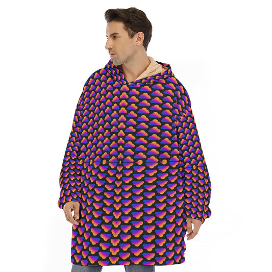 Unisex Sherpa Fleece Hoodie Blanket