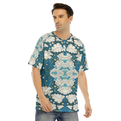Men's Raglan Sleeve T-shirt With Button Closure