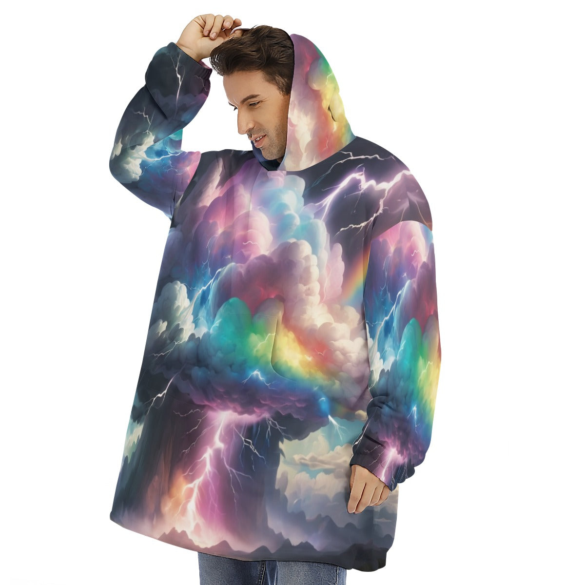 Unisex Sherpa Fleece Hoodie Blanket