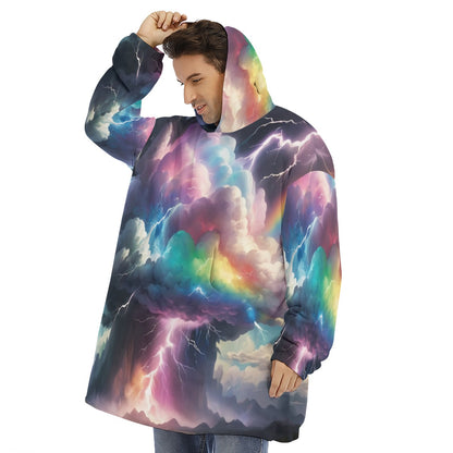 Unisex Sherpa Fleece Hoodie Blanket