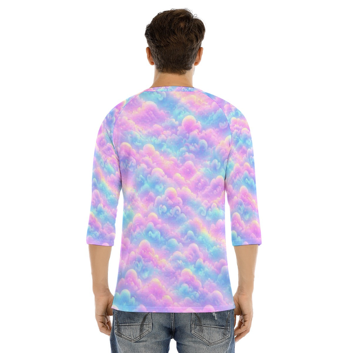 Men's Bracelet Sleeve T-shirt With Button Closure - view 4