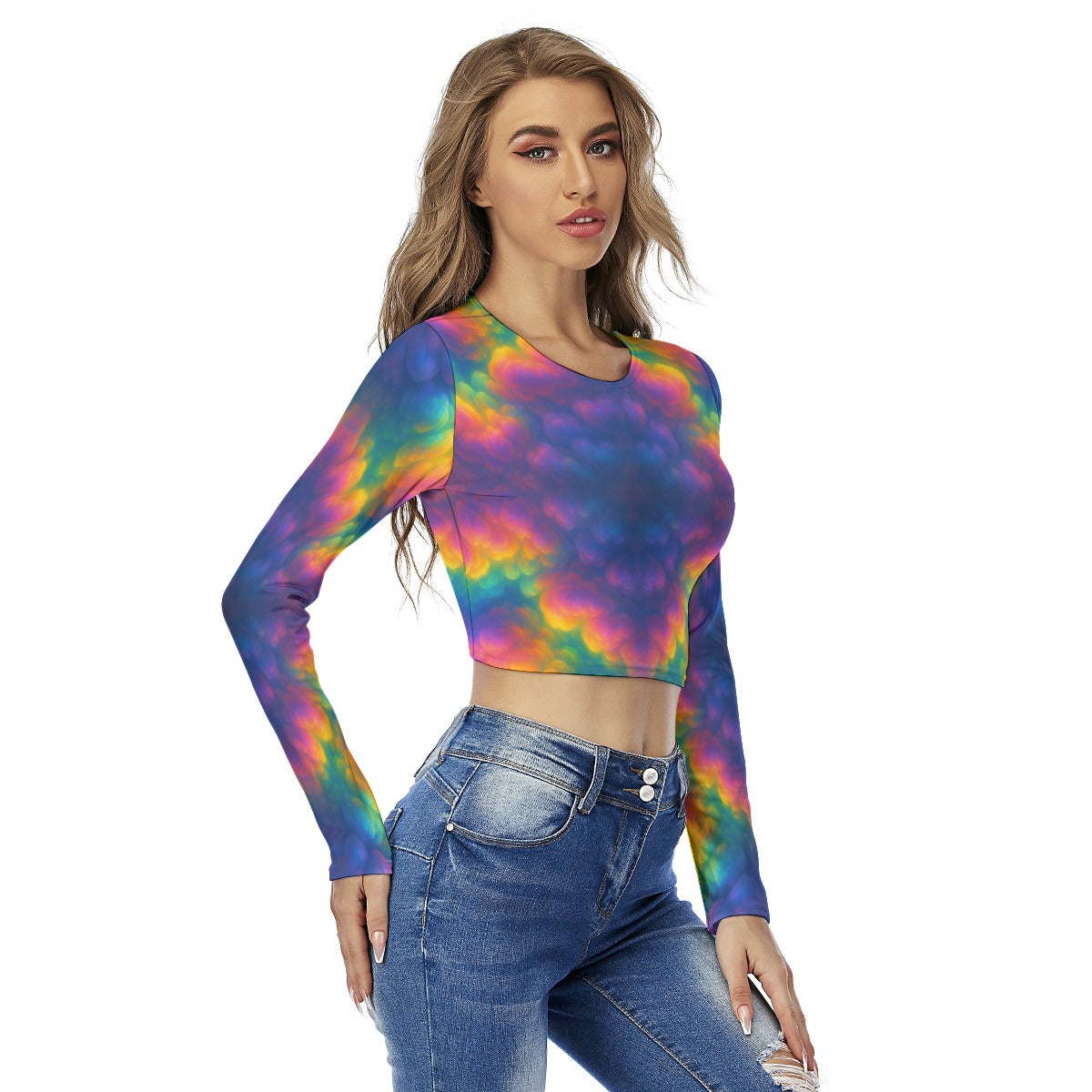 Women's Round Neck Crop Top T-Shirt