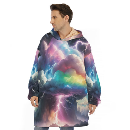 Unisex Sherpa Fleece Hoodie Blanket