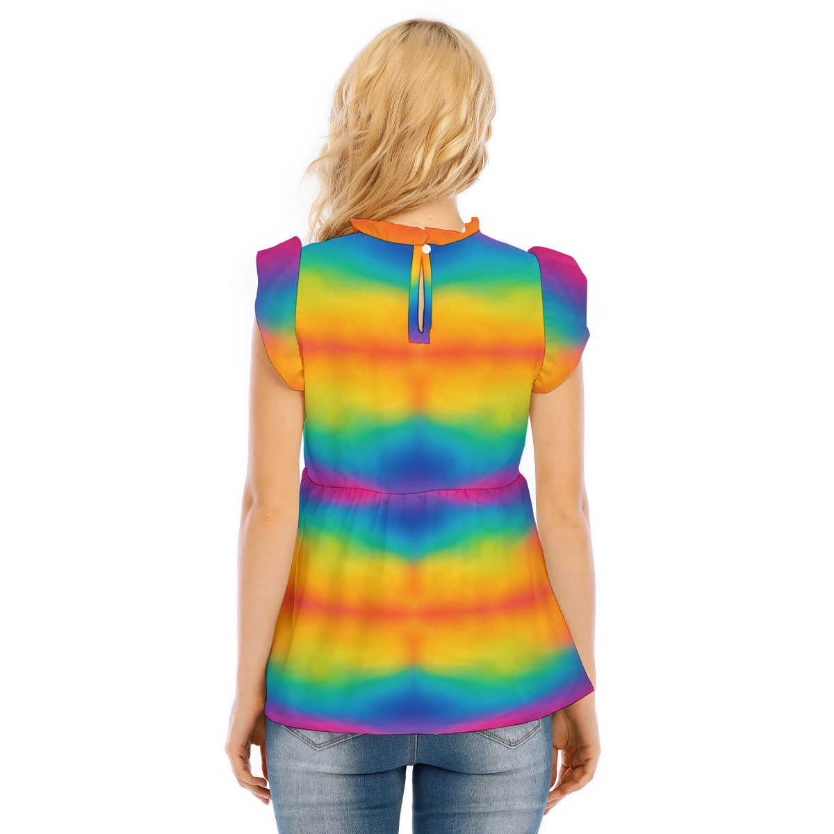 Women's Blouse With Lotus Leaf Lace