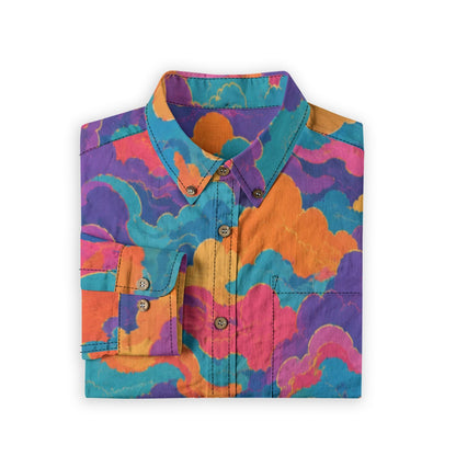 Men's Casual Lapel Long Sleeve Shirt|125GSM Cotton