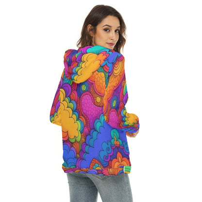 Women's Borg Fleece Hoodie With Half Zip