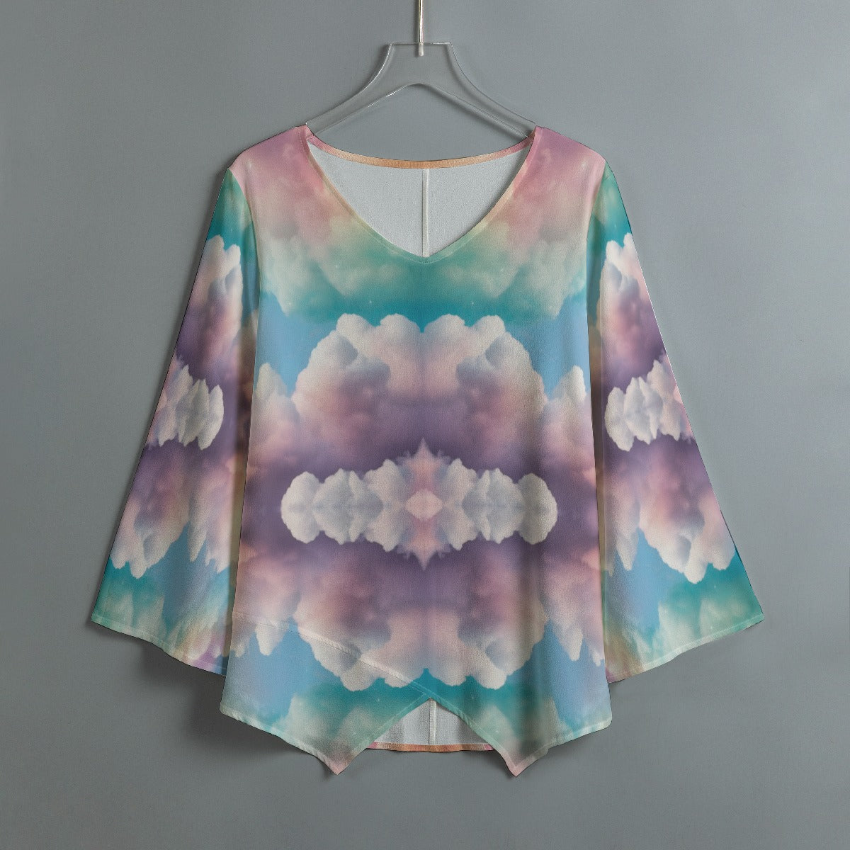 Women's V-neck T-shirt With Irregular Hem