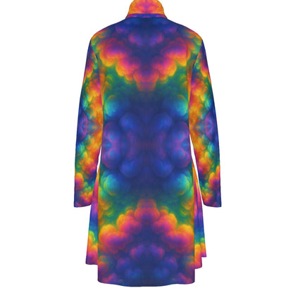 Women's High Neck Dress With Long Sleeve