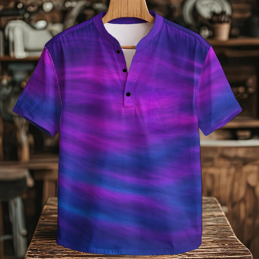 Men's Henley Shirt With Chest Pocket