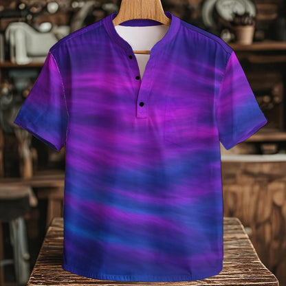 Men's Henley Shirt With Chest Pocket