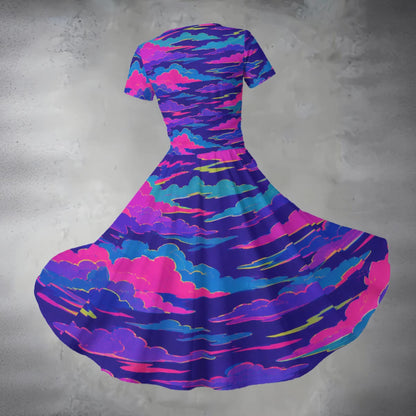 Women's Short Sleeve V Neck Midi Dress by O’Nimbus – view 2