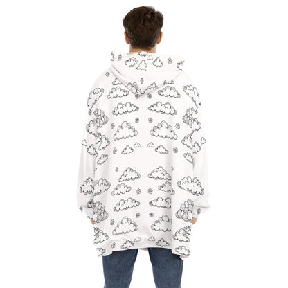 Unisex Sherpa Fleece Hoodie Blanket