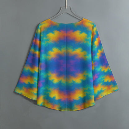 Women's V-neck T-shirt With Irregular Hem