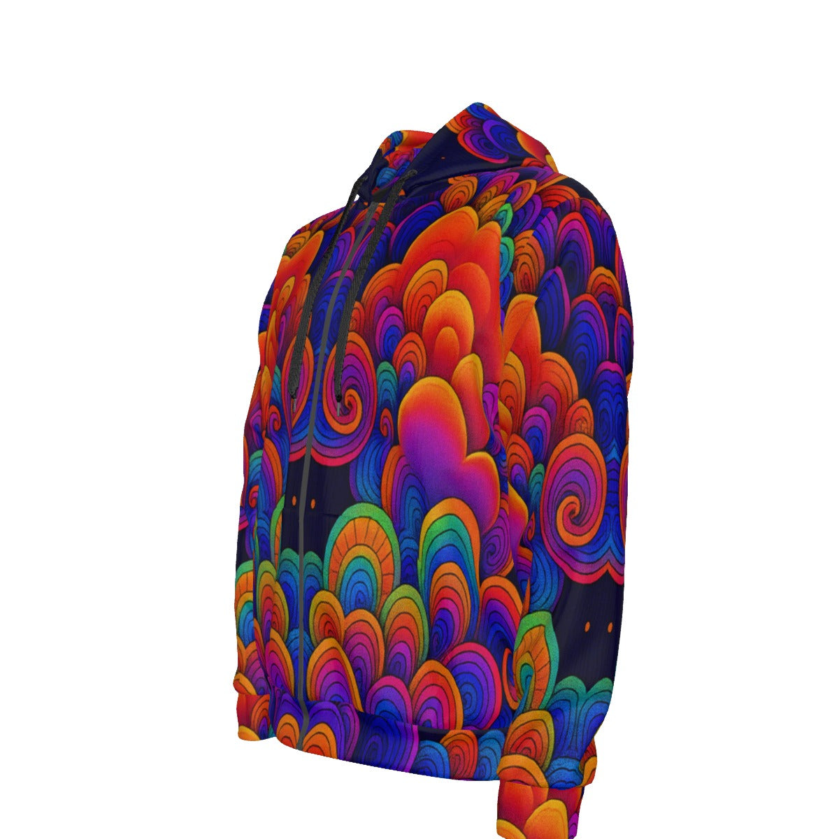 Unisex Zipper Hoodie With Black Lining