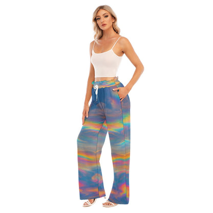 Women's Waist Fungus Edge Wide-leg Pants