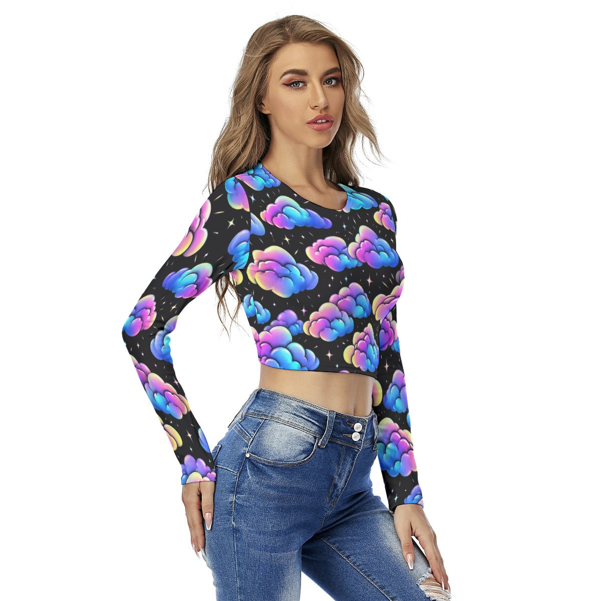Women's Round Neck Crop Top T-Shirt