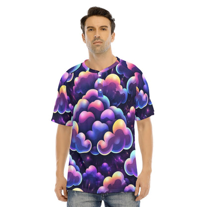 Men's Raglan Sleeve T-shirt With Button Closure