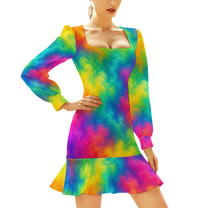 Women's Ruffle Hem Skinny Dress