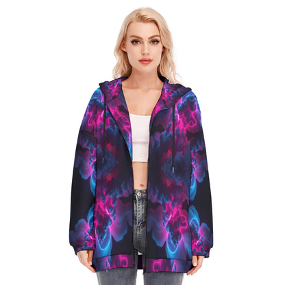 Women's Long Hoodie With Zipper Closure
