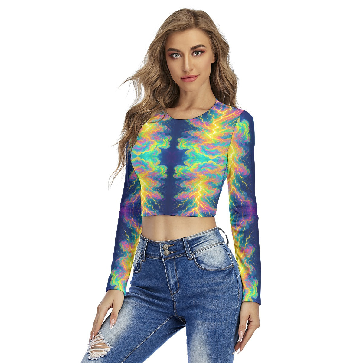 Women's Round Neck Crop Top T-Shirt