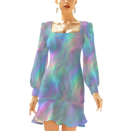 Women's Ruffle Hem Skinny Dress