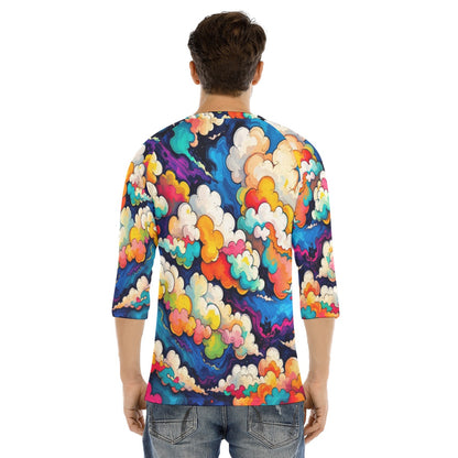 Men's Bracelet Sleeve T-shirt With Button Closure - view 4