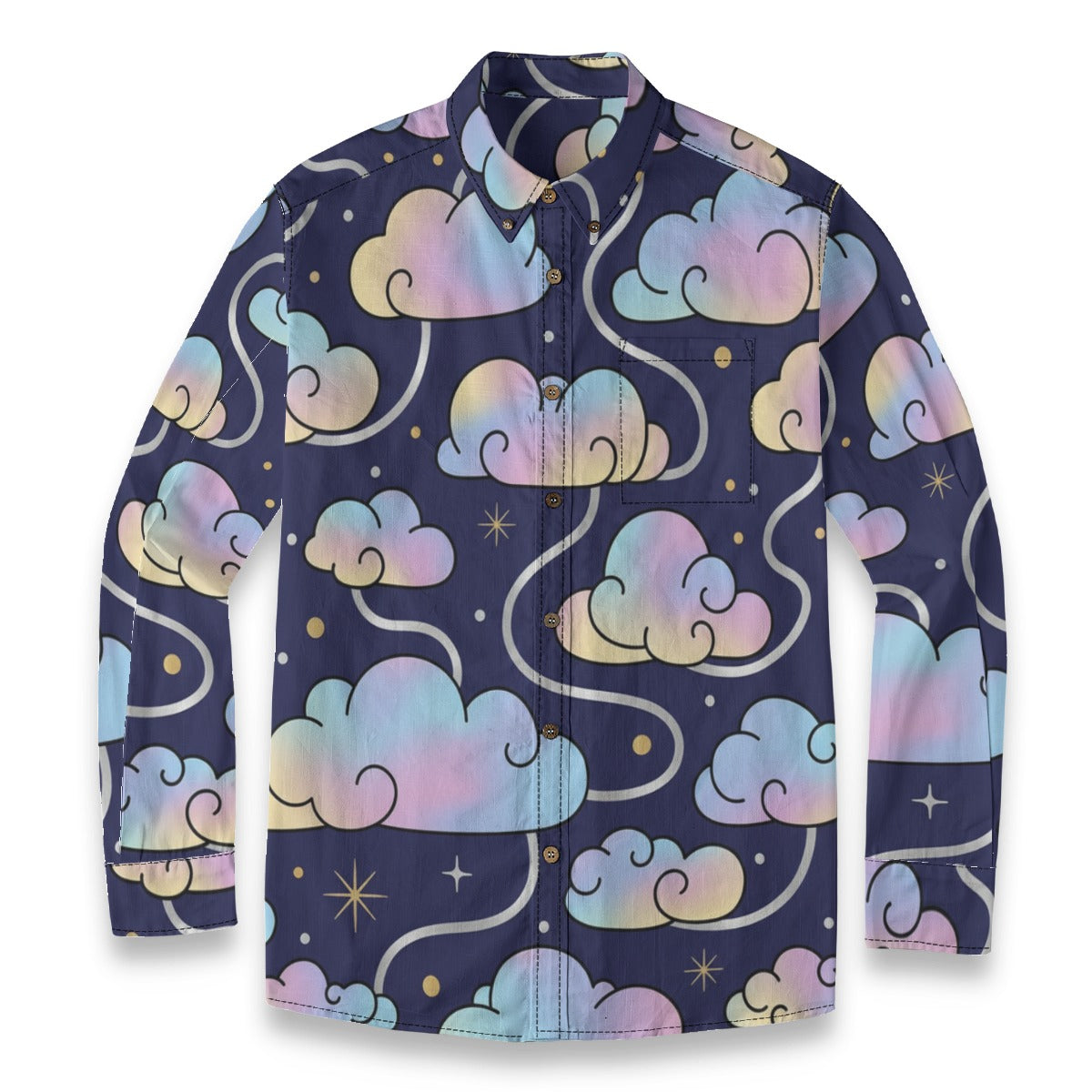 Men's Casual Lapel Long Sleeve Shirt|125GSM Cotton