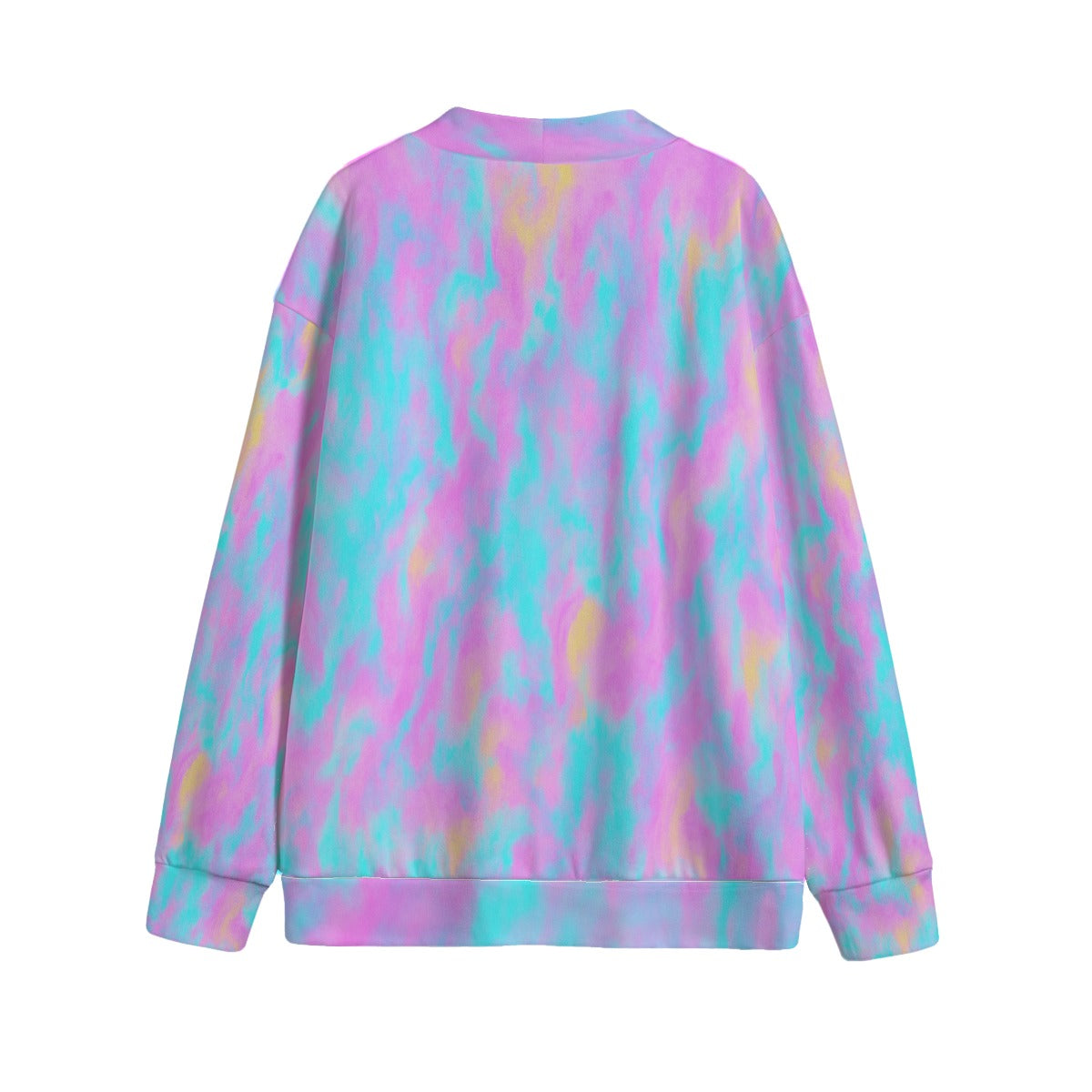 Unisex V-neck Knitted Fleece Cardigan With Button Closure