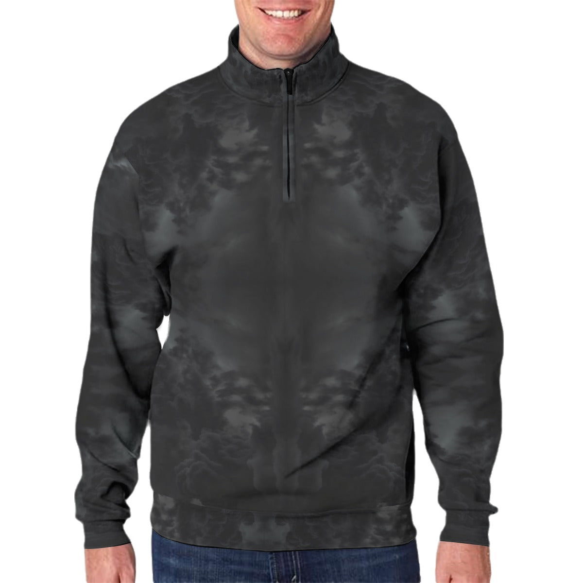 Men's Hidden Half-Zip Placket Hoodie