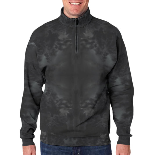 Men's Hidden Half-Zip Placket Hoodie