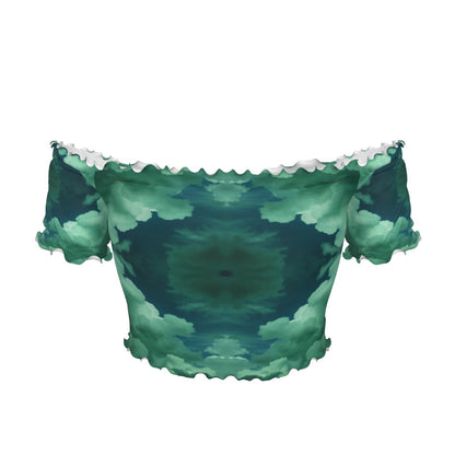 Women's One-shoulder Off-the-navel Short Sleeve T-shirt