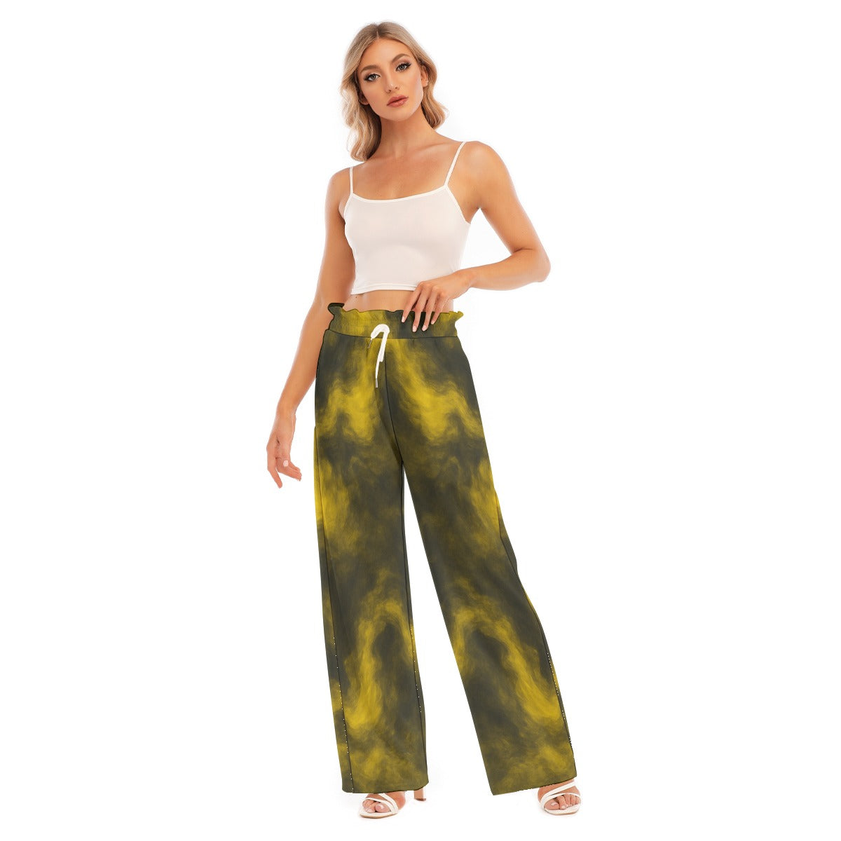 Women's Waist Fungus Edge Wide-leg Pants