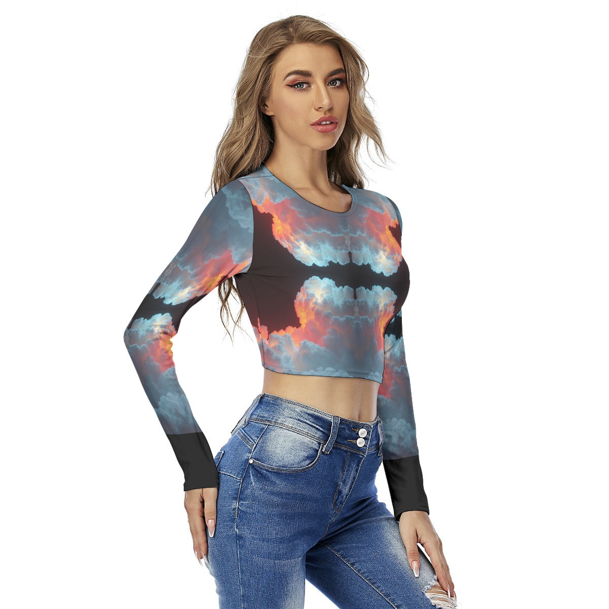 Women's Round Neck Crop Top T-Shirt
